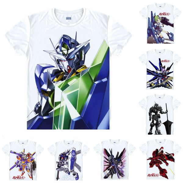 

anime shirt mobile suit gundam wing t-shirts multi-style short sleeve first gundam rx-78-2 giant robots cosplay motivs hentai shirts, White;black