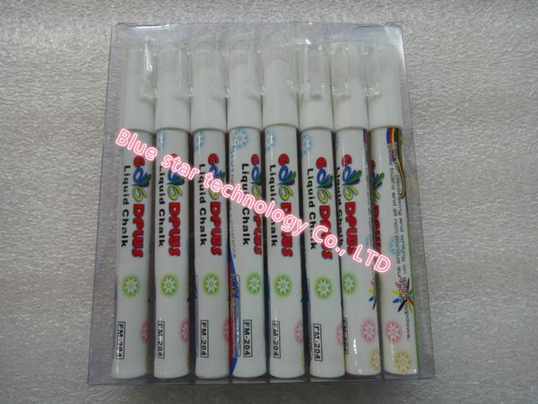 

wholesale-oodplus 80pcs/set 3mm highlighter fluorescent liquid chalk marker pen for led writing fluorescent board white colour pen, Black;red