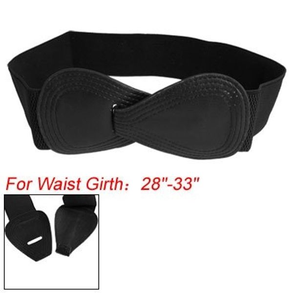

wholesale- 2017 style 8-shaped interlocking buckle stretchy cinch belt black for ladies, Black;brown