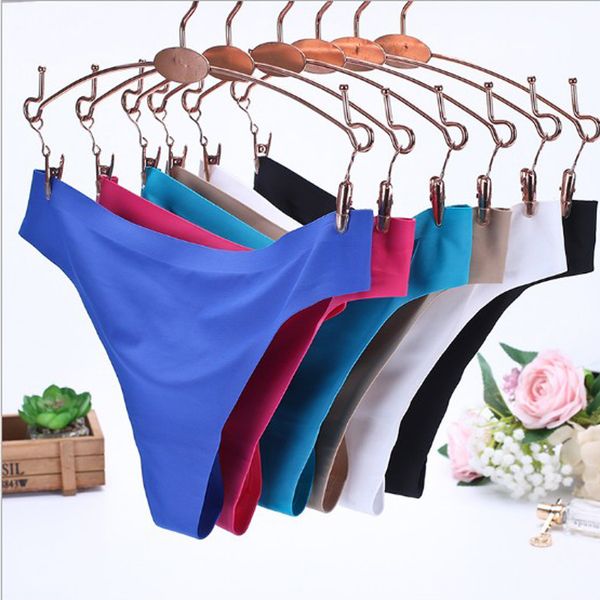 

solid g cotton panties ladies rise thongs low underwear silk elasticity ice lingerie women seamless knickers string ffven