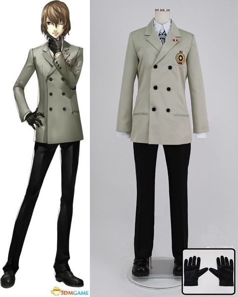 

persona 5 akethi gorou outfit cosplay costumes, Black