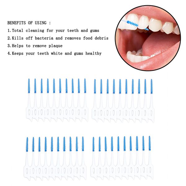 

Brush Interdental Cleanser Professional 40 Count Toothpick Cleaning Tight Teeth Flossing Easy With Case