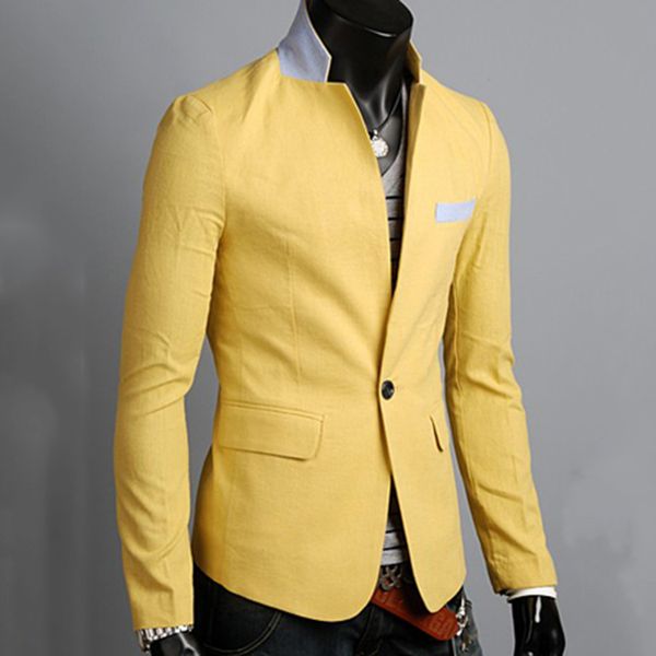 

wholesale- casual men suit blazers formal one button suit coat slim fit jacket outwear 359, White;black