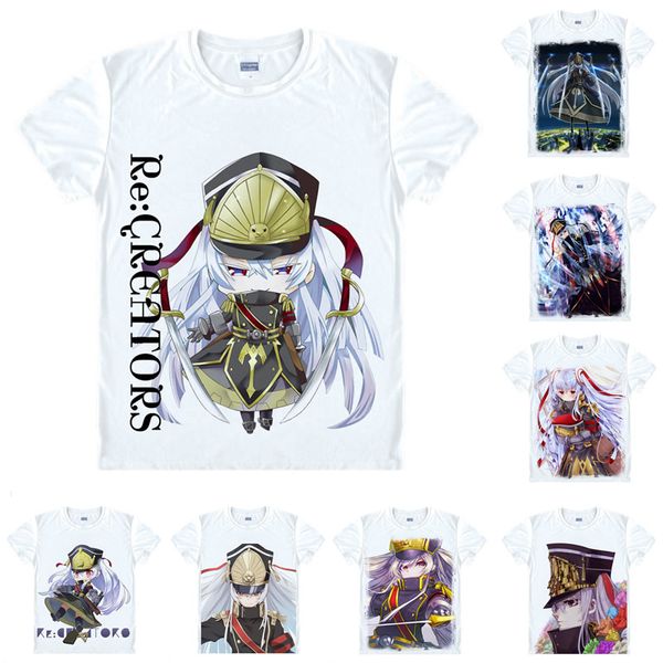 

anime shirt re creators re:creators t-shirts short sleeve altair military uniform princess cosplay motivs hentai shirts, White;black