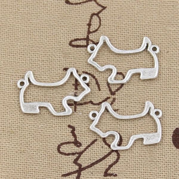 

wholesale-99cents 15pcs charms puppy dog connector 22*15mm antique making pendant fit,vintage tibetan silver,diy bracelet necklace, Bronze;silver