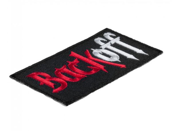 Back Off Rot Weiß bestickter Aufnäher oder Aufnäher, Biker-Sprüche, 7,6 x 3,8 cm, kostenloser Versand