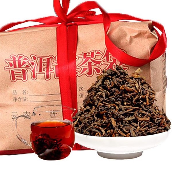 

500g ripe puer tea yunnan classic flavor puer tea organic natural cooked pu'er oldest tree black puer tea gift packaging