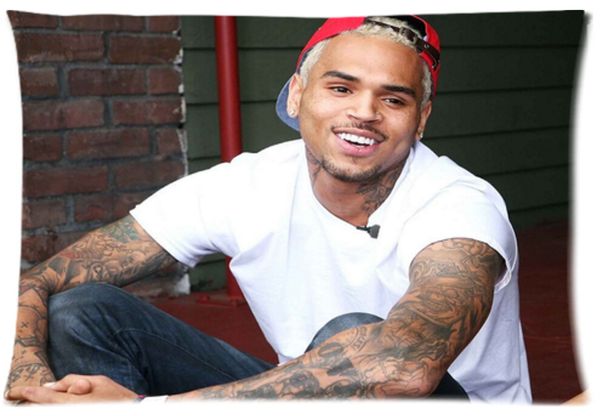 Custom Chris Brown Pattern Zippered Cotton Polyester Pillow Case