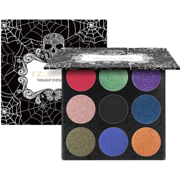 TZ 9 cores da paleta da sombra Matte Diamante Glitter Sombra Blush Maquiagem