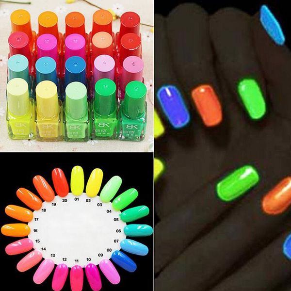 

sell 20 candy color fluorescent neon luminous gel nail polish for glow in dark nail varnish manicure enamel for bar party za1668