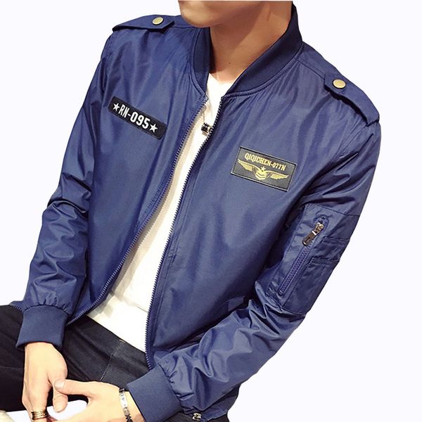 

wholesale- plus size m~6xl men bomber jacket new design letter plane print jackets men fashion trend stylish coat casual overcoat, Black;brown
