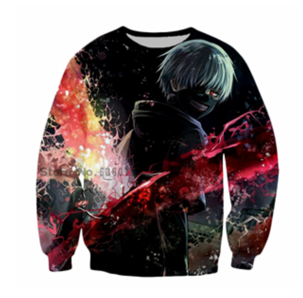 

new fashion mens/womens anime tokyo ghoul funny 3d print casual sweatshirt 2017 new design abc06, Black