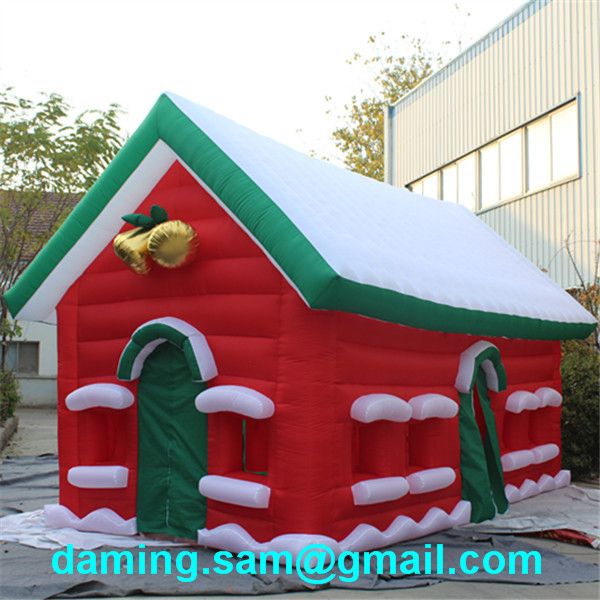 

new design inflatable christmas santa calus house for holiday decoration