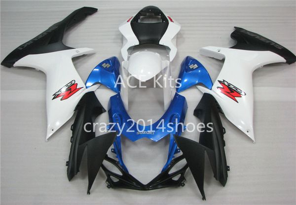 

новые комплекты обтекателя мотоцикла abs 100% подходят для suzuki gsxr600 gsxr750 k11 2011 2012 2013 2014 синий и белый артикул нет.311