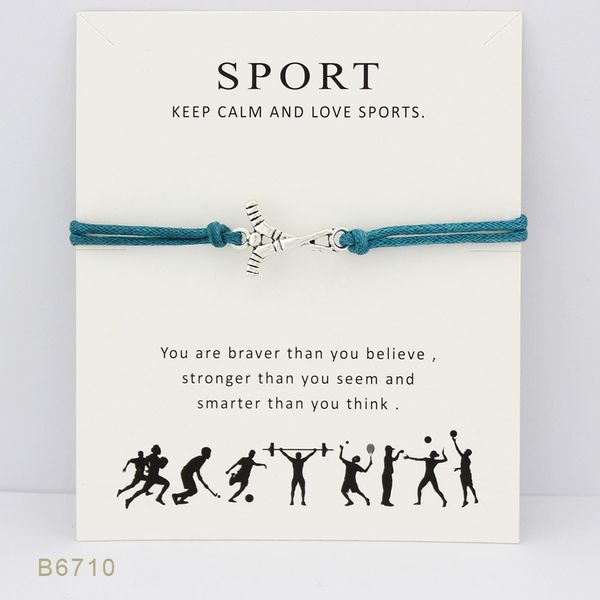 

Silver Tone Hockey Charm Sports Bracelets & Bangles Gifts For Women Girls Adjustable Friendship Statement Jewelry With Card