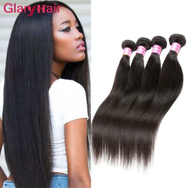 Mink Novos Feixes de Cabelo Brasileiro Em Linha Reta Extensões de Cabelo Humano Weave Barato Virgem Não Transformada 4 Pacotes de Tramas de Cabelo Trança Brasileira 1b