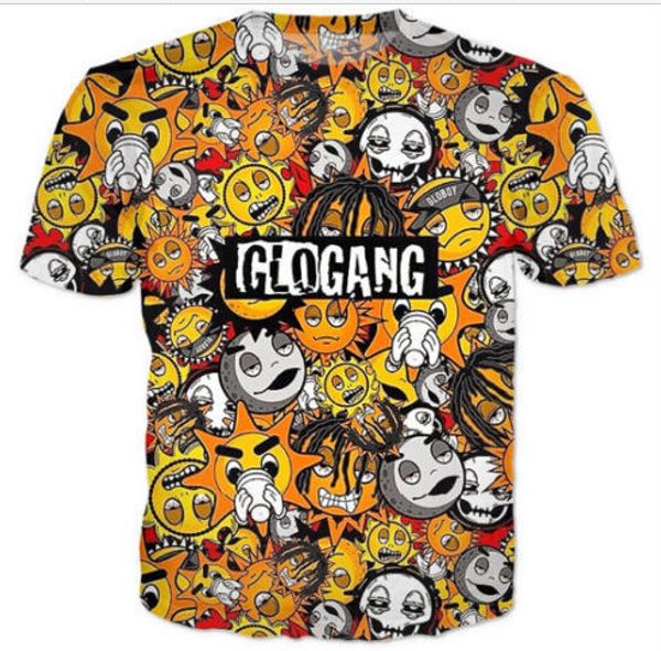 

новая мода мужская / женская мультфильм милый мультфильм glo gang футболка лето стиль смешно унисекс 3d печати повседневная футболка топы пл, White;black