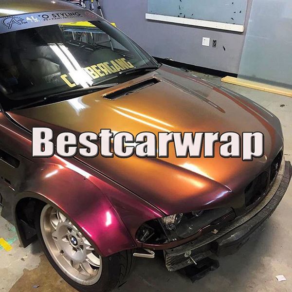 Gloss Shift Rainbow Drift Car Wrap Vinyl mit luftblasenfreier Fahrzeuggrafik-Union, die Flip-Flop-Folie abdeckt, Größe: 1,52 x 20 m/Rolle