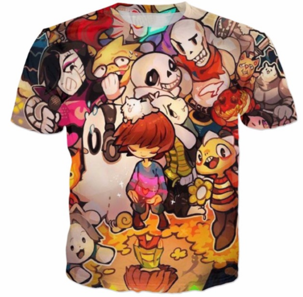 

undertale новая мода мужская / женщины мультипликационный персонаж футболка летний стиль смешно унисекс 3d печати повседневная футболка aa29, White;black