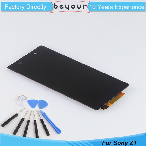 

lcd for sony z1 l39h l39 lcd display touch screen digitizer assembly with bezel replacement parts no dead pixel