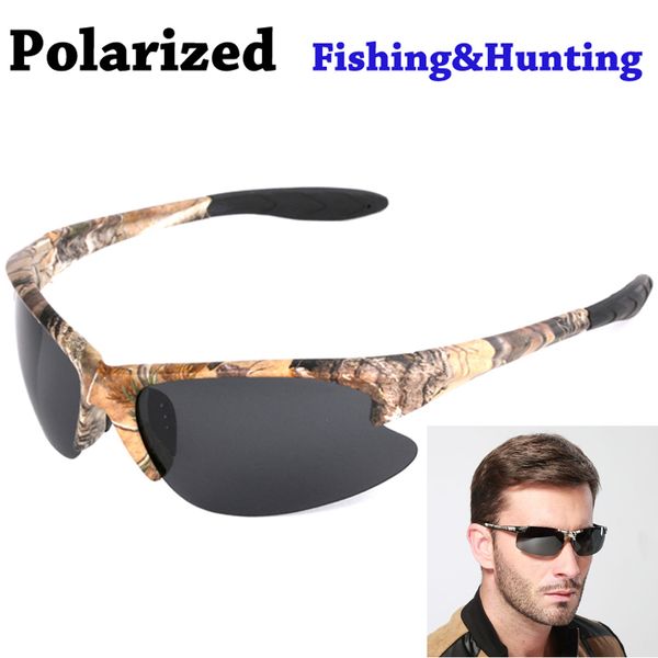

wholesale- 2016 new camouflage frame outdoor sports polarized sunglasses men brand designer male eyewear driving fishing hunting glasses, White;black