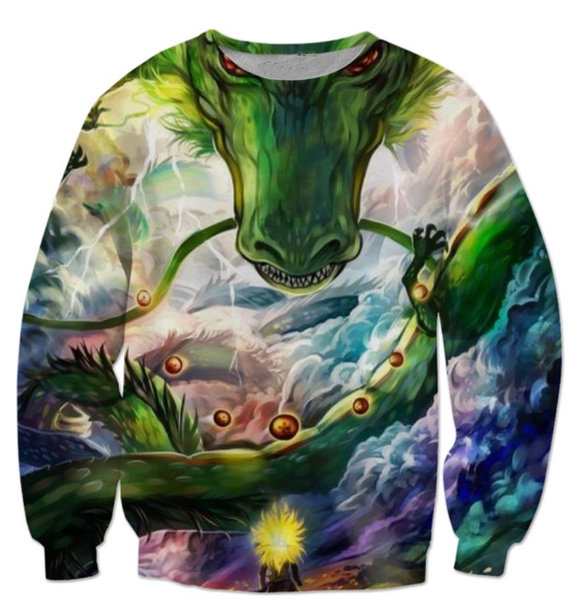 

новые моды для женщин / мужчин dragon ball z shenron смешно 3d печатных случайные толстовки толстовка топы s - - - 5xl b13, Black