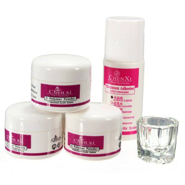 

Professional 5Pcs Nail set Acrylic Powder Liquid Glass Cup Women Nail Art Tips design Manicure Kit Tools 3 Colors