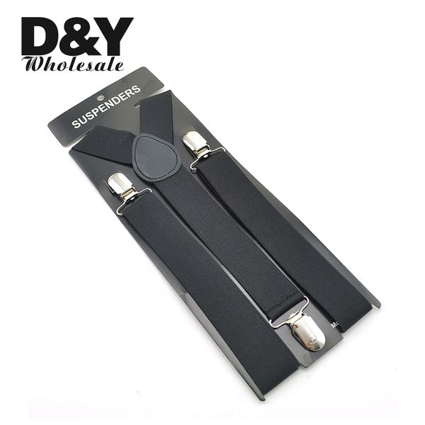 

wholesale-men's clip-on braces elastic 3.5cm wide "black" suspenders y-back suspender braces gallus wholesale&retail, Black;white