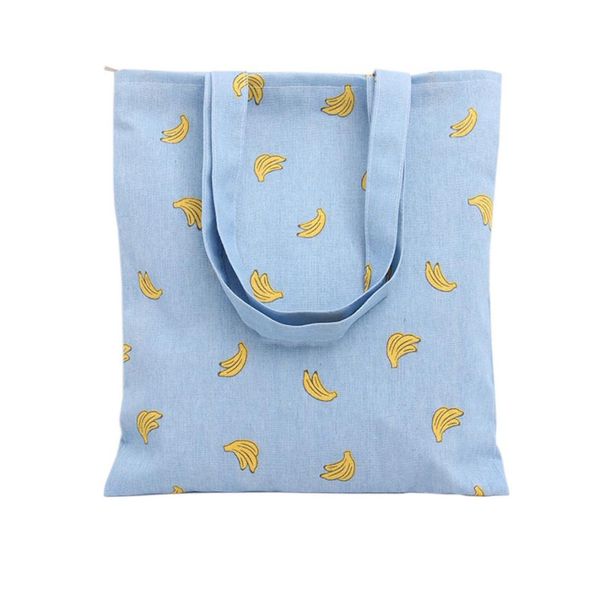 

wholesale- naivety 2016 new canvas women banana printing shoulder bag shopping bags travel tote bolso de compras 11s61006 drop shipping