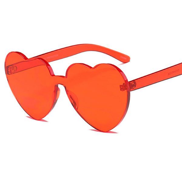 

Brand Designe SunglasseWomen Heart Shaped Sunglasses WOMEN lens Fashion rimless sun glasses for men Mirror oculos de solUV400 L86