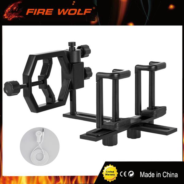 

FIRE WOLF Universal Camera Cell Phone Bracket Support Holder Mount Spotting Scopes Telescope U 54-90mm Adapter Multifunction