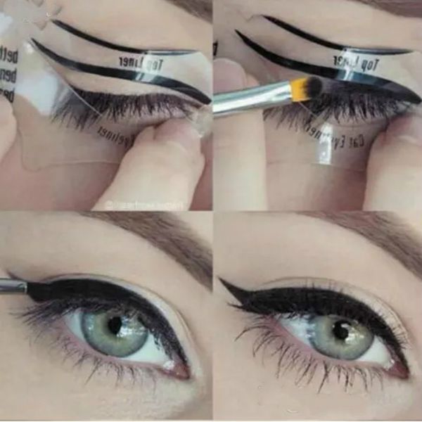 

110pcs 2 styles beauty cat eyeliner models smokey eye stencil template shaper eyeliner makeup tool