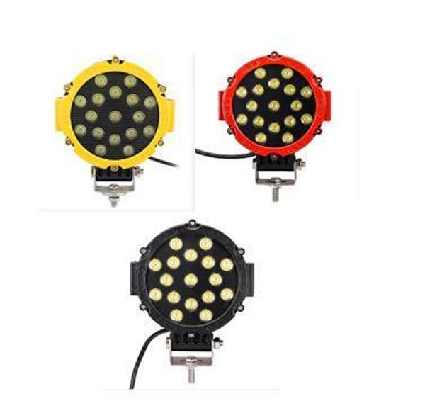 

63w 7inch yellow red led work light led driving ligh led off road light or suv,truck use 4725lm red color high power