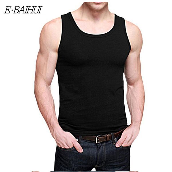 

e-baihui brand men tank bodybuilding tank cotton casual man tees undershirt fashion vest men' clothing 22151, White;black