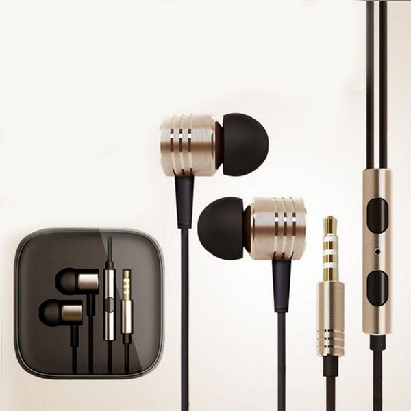 

3.5mm metal hifi headphone noise cancelling braided with tpe headset universal earphone for xiaomi samsung with retail pack om-m1