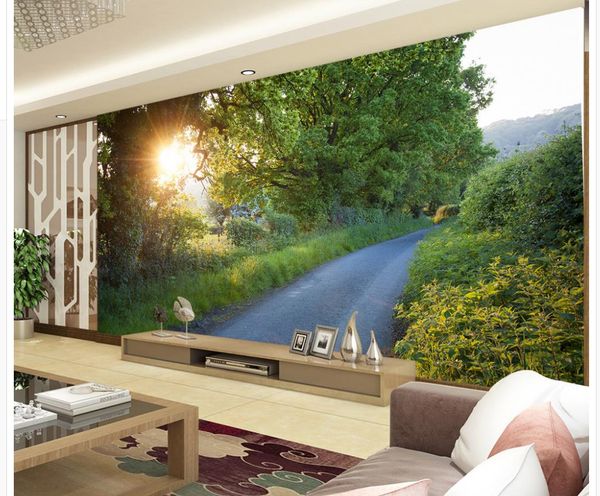 

custom any size classic 3d european style 3d green forest tv background wall