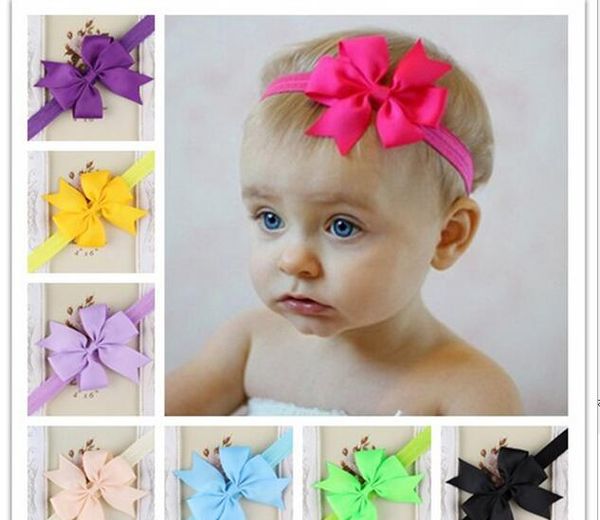 Bébé bandeaux élastiques enfants cheveux accessoires enfants cheveux fleurs filles nœud papillon bandeaux infantile bandeau 20 couleurs
