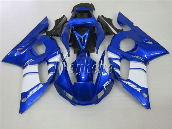 Kit carena parti carrozzeria aftermarket per Yamaha YZR R6 98 99 00 01 02 set carene blu nere YZFR6 1998-2002 HT09