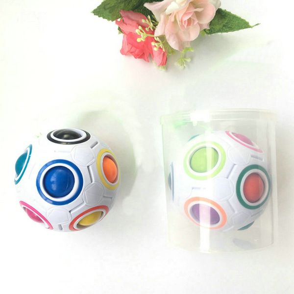

DHL50PCS Rainbow Ball Magic Cube Speed Football Fun Creative Spherical Puzzles Kids Educational Learning Toys games for Children Adult Gifts