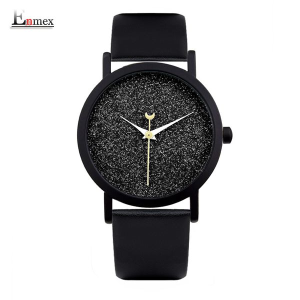 Senhoras Presente New Style Watch Enmex Design Criativo Boa noite Starry Sky Simples Rosto De Couro De Couro De Quartzo Fashion relógio de pulso