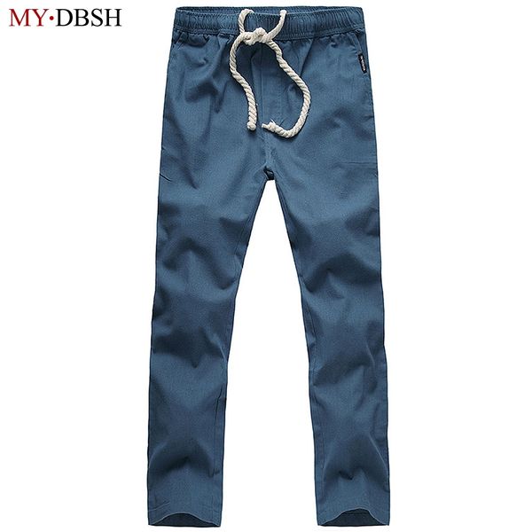 

wholesale- mens linen pants summer style joggers solid color casual breathable wicking cool loose cotton sweatpants trousers, Black