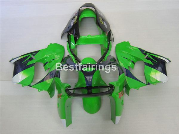 Motorrad-Kunststoff-Verkleidungsset für Kawasaki Ninja ZX9R 02 03, grün-schwarzes Verkleidungsset ZX9R 2002 2003 IU05