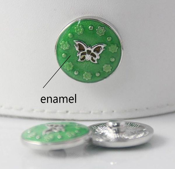 

30pcs green color butterfly button 18-20mm snap button fit leather bangles bracelet charm button jewelry 2017, Bronze;silver