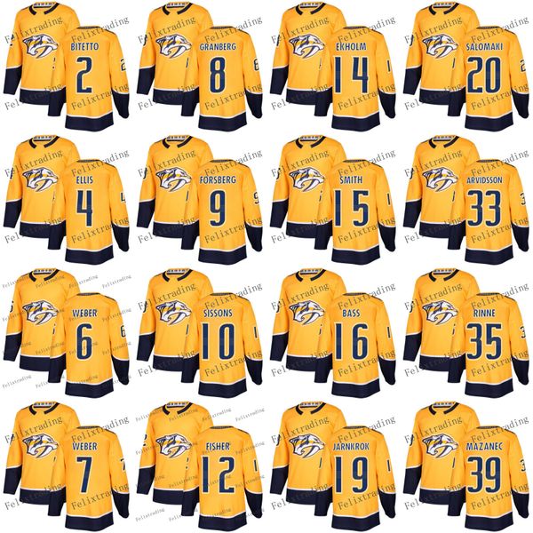 

Nashville Predators 6 Shea Weber 9 Filip Forsberg 12 Mike Fisher Ryan Ellis Craig Smith Cody Bass 46 Pontus Aberg 2017-2018 Season Jersey