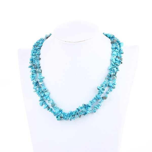 

great pendants necklace colorful irregular gravel beads necklace short choker natural stone beads natural stone jewelry statement necklaces, Silver