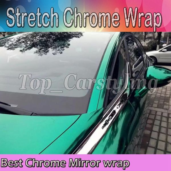 Migliore qualità estensibile Mint verde Chrome vinile specchio Wrap Film per auto Styling foglio di aria Bubble Free Formato: 1.52 * 20M / Roll (5ft x 65ft)