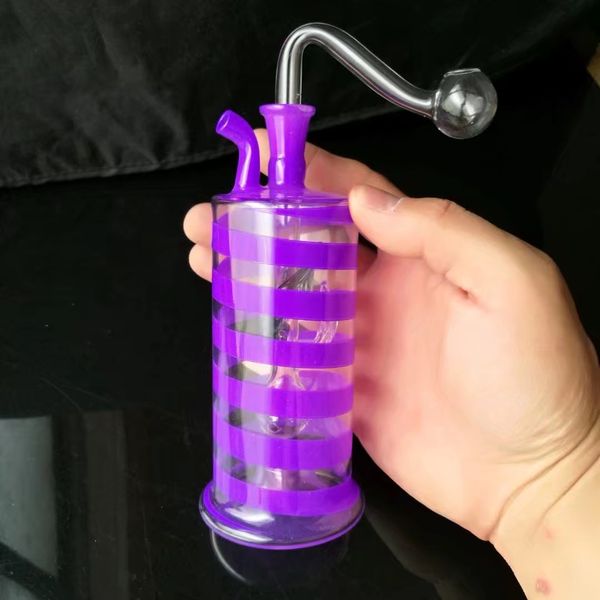 Accessori per bong in vetro con narghilè a due colori, narghilè in vetro, fumo per pipa ad acqua, spedizione gratuita