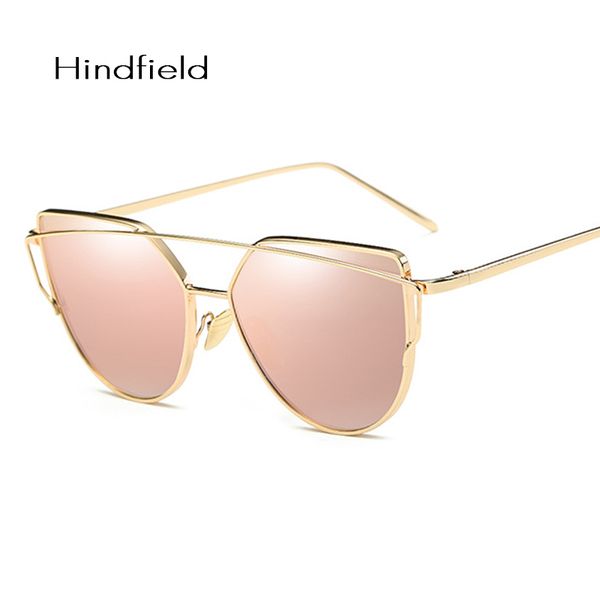 

wholesale- hindfield fashion brand cat eye sunglasses women vintage luxury alloy frame clear lens eyeglasses for women uv400, White;black