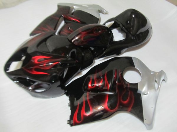 

aftermarket body part fairing kit for suzuki gsxr1300 96 97 98 99 00 01-07 red flames black fairings set gsxr1300 1996-2007 ot12