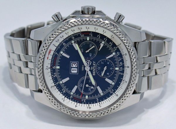 

luxury brand new a44362 48mm mens quartz movement blue dial watch stainless steel bracelet men's wristwatches, Slivery;brown
